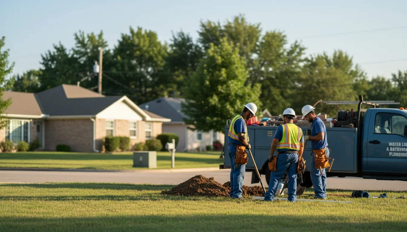 Residential water line and bathroom plumbing service in Hoyt, KS